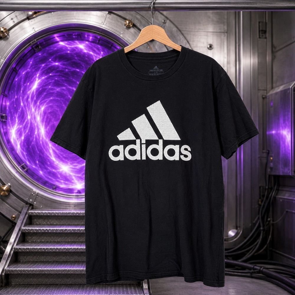 Adidas The Go-To Tee Black Graphic Logo T-Shirt Mens Large Sportswear Streetwear